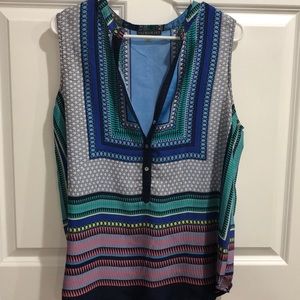 Printed sleeveless blouse